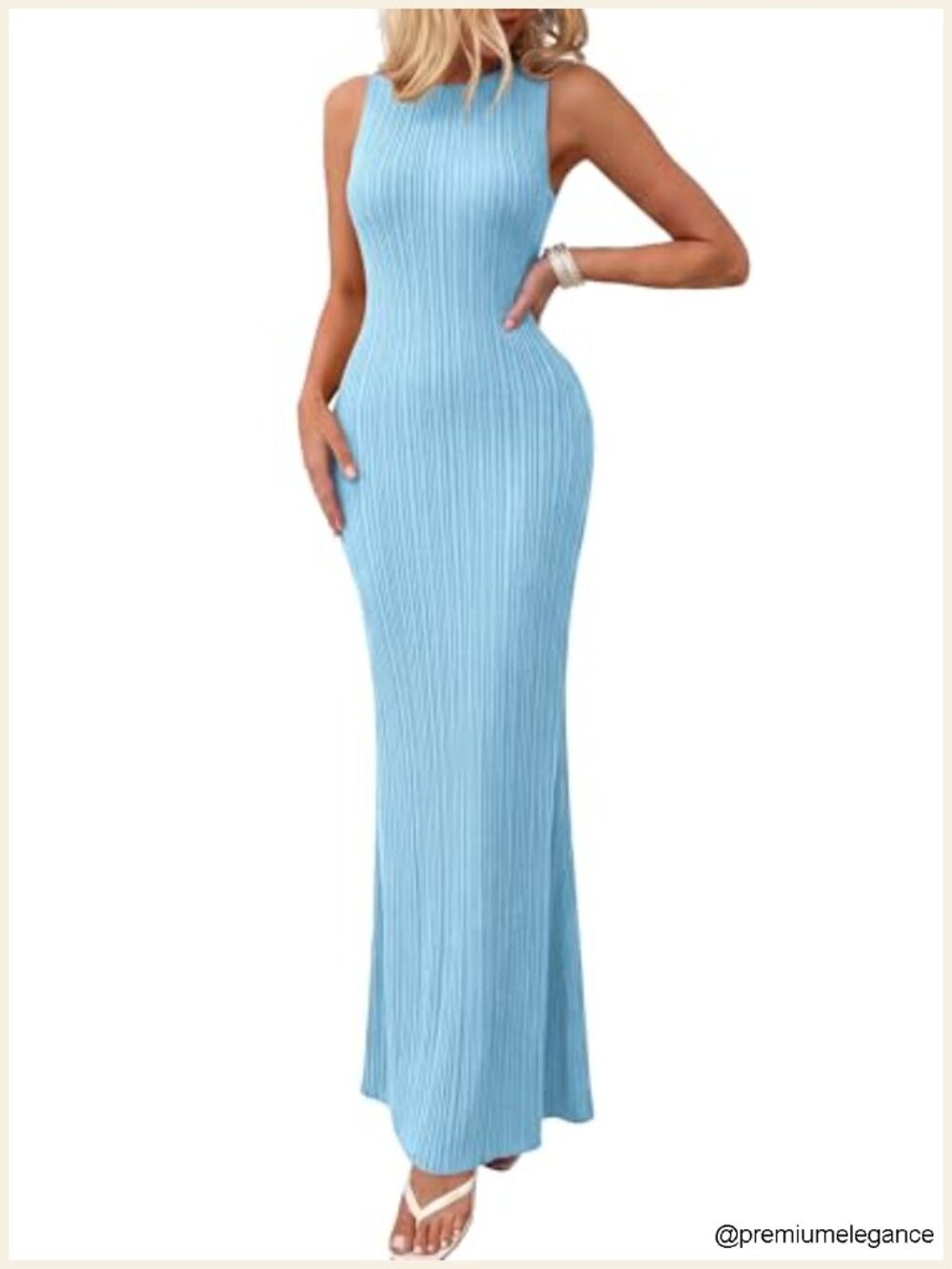 Ribbed Knit Bodycon Maxi Dress Sleeveless Tank Dress Summer Date Night Outfits